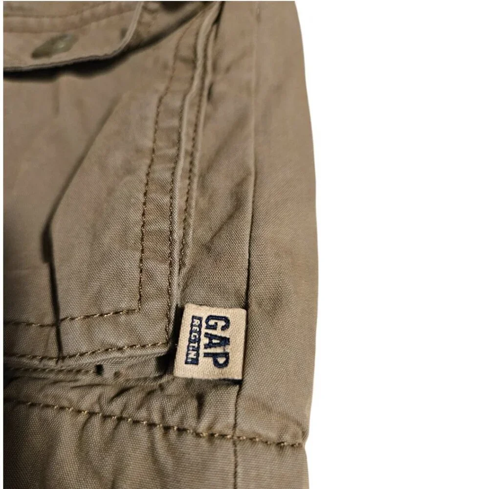 Vintage Gap Canvas Field Jacket Spanish Olive Baby SZ 4T Cargo Utility Military - Picture 2 of 11